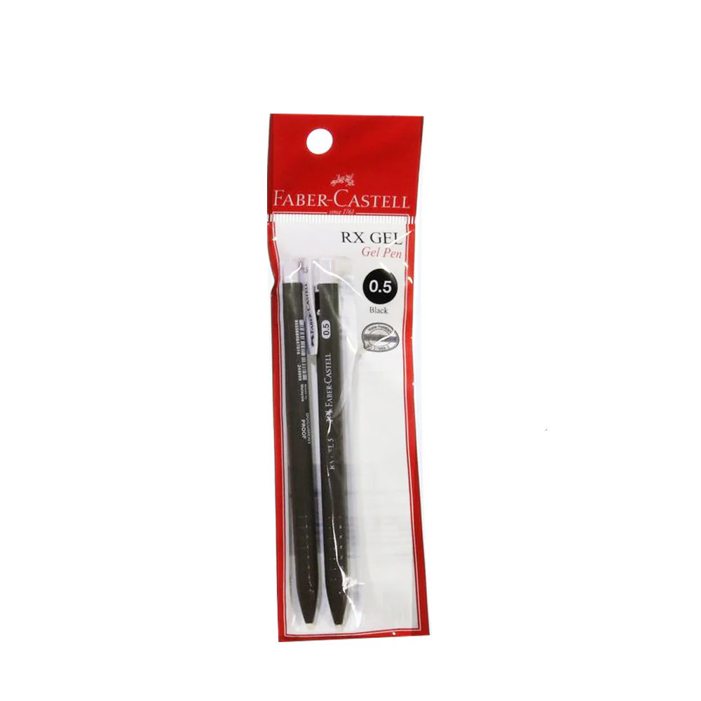 (MR.DIY) Faber Caster RX Gel 5 Pen - Black (2 x 0.5mm) - Image 3