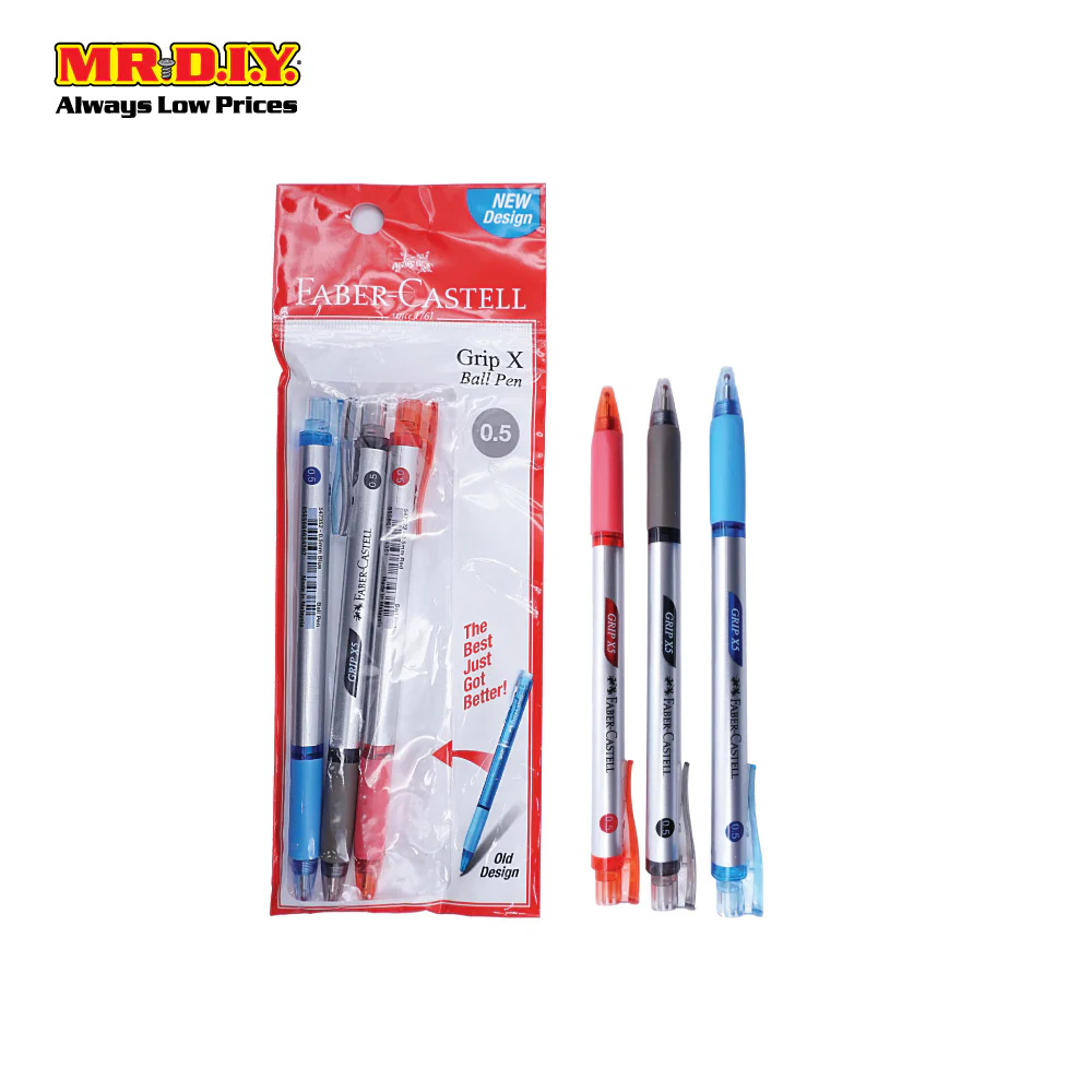 (MR.DIY) Faber Caster Triple Colour Grip X5 Ball Pen 0.5mm (3pcs) - Image 2