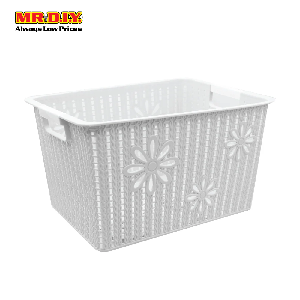 FEI LONG Rectangular Double Handle Plastic Rattan Flowers Storage Basket - Image 6
