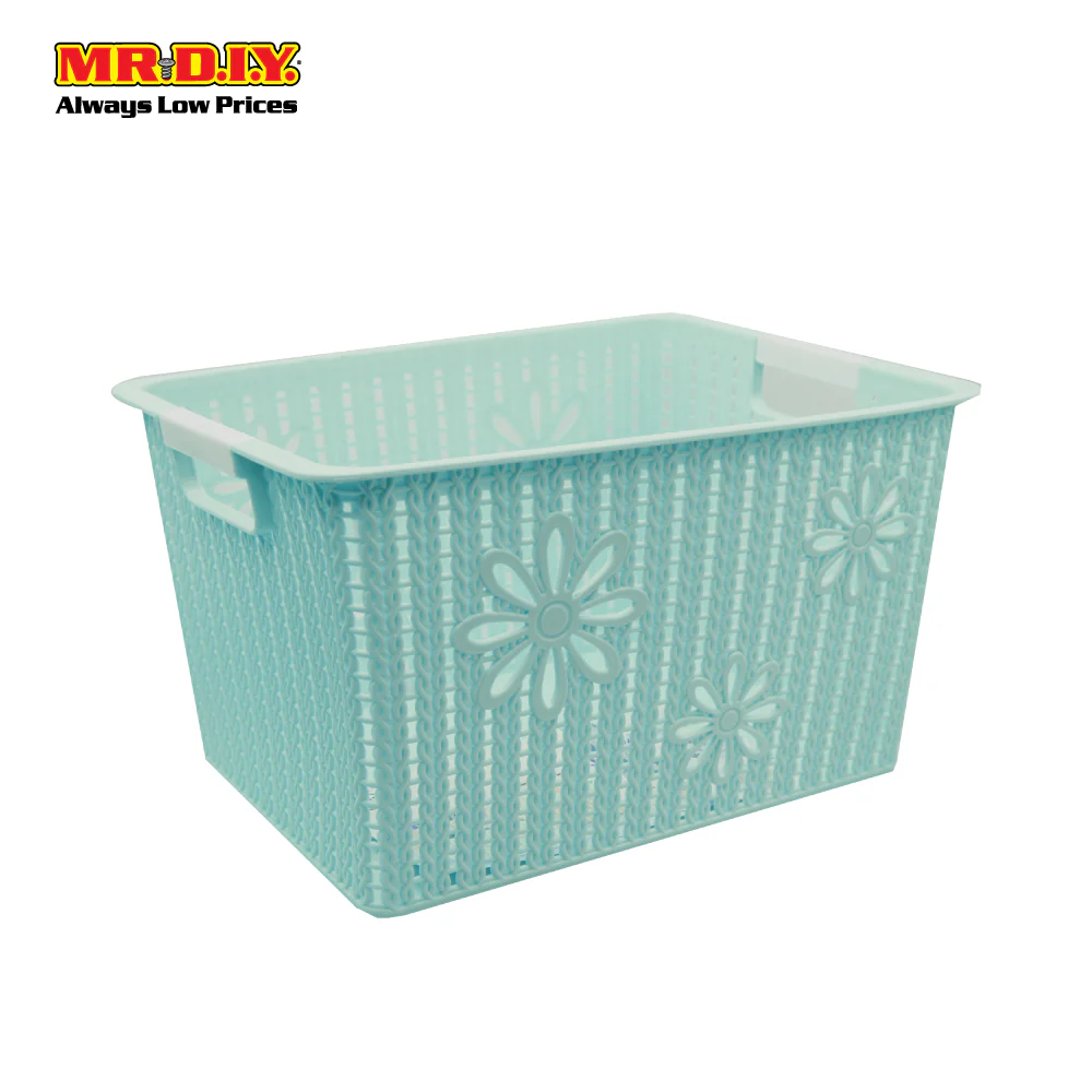 FEI LONG Rectangular Double Handle Plastic Rattan Flowers Storage Basket - Image 7