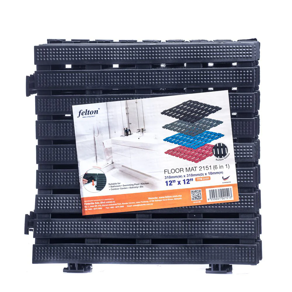 (MR.DIY) Felton PVC Plastic Floor Mat [6pcs] (31cmx31cmx10cm) - Image 5