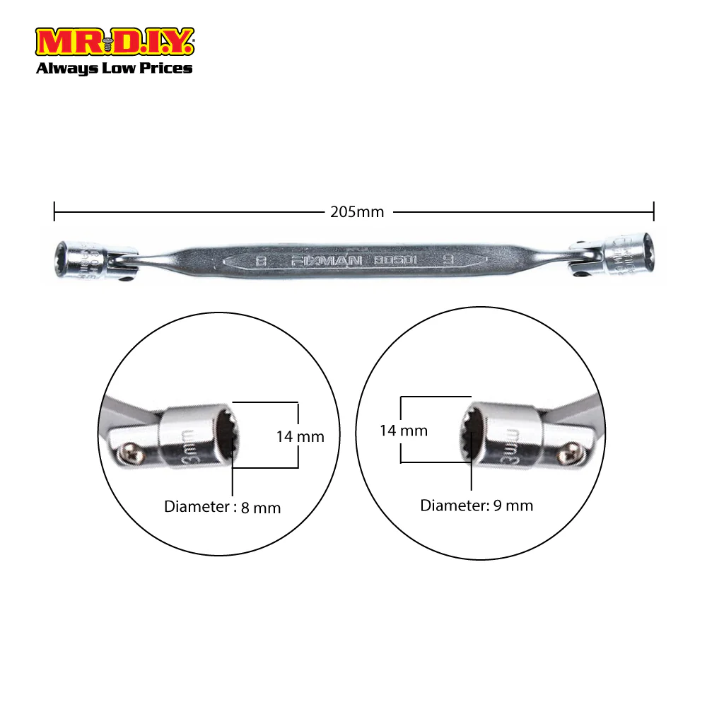 FIXMAN Hinged Socket Wrench 8x9mm - Image 3