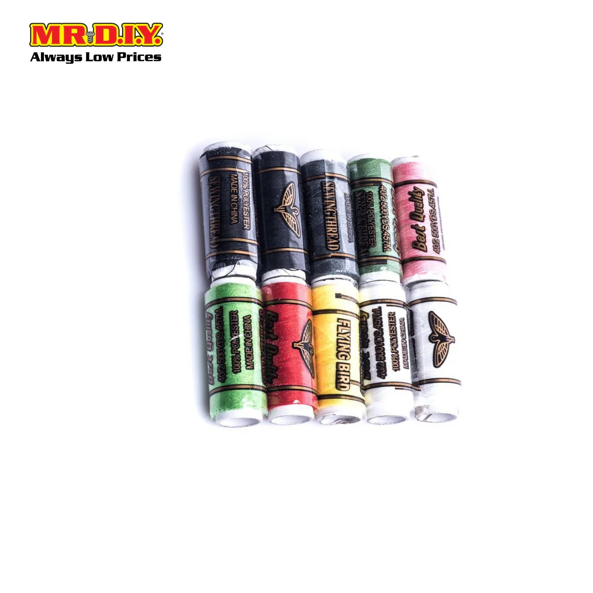 FLYING BIRD Multicolour Spool Sewing Thread (10pcs) - Image 3