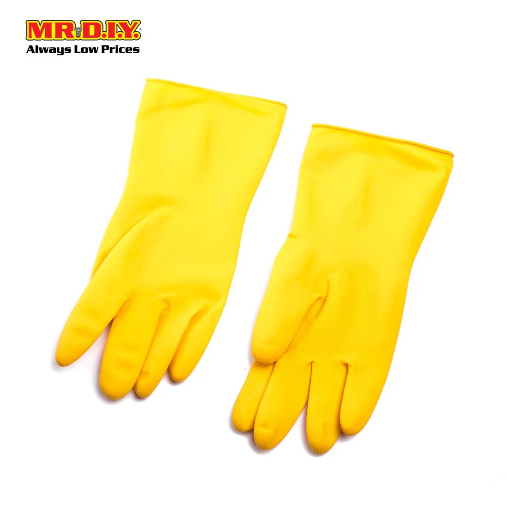 FRAMS Natural Latex Rubber Gloves- Yellow - Image 2