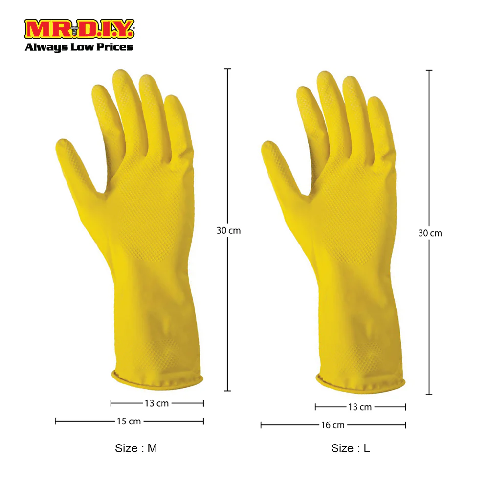 FRAMS Natural Latex Rubber Gloves- Yellow - Image 3