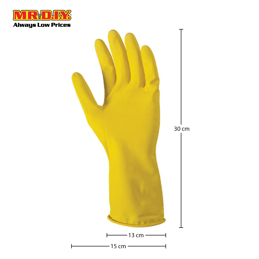 FRAMS Natural Latex Rubber Gloves- Yellow - Image 5