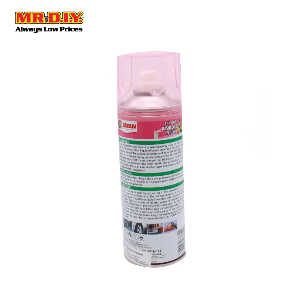 GETSUN Silicone Dashboard Polish Spray Peach Scent (450ml) - Image 5
