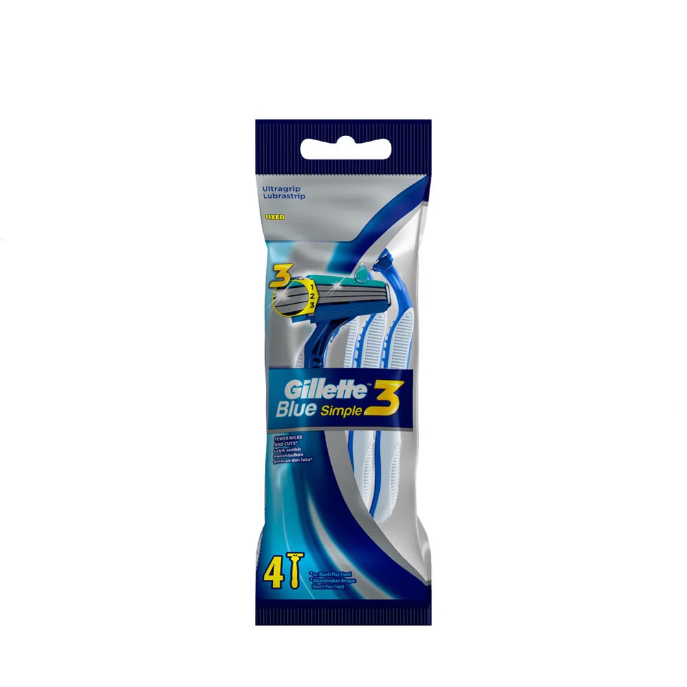 Gillette Blue Simple 3 Disposable Razors 4 count  - Image 4