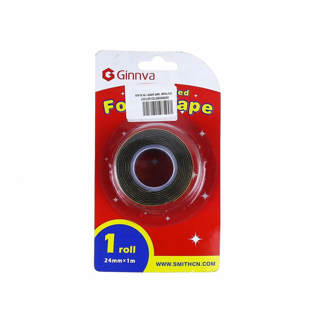 GINNVA Double Sided Foam Tape Black (2.4cm x 1m) - Image 2