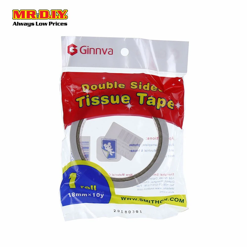 GINNVA Double Sided Tape (White) (1.8cm x 9m) - Image 2