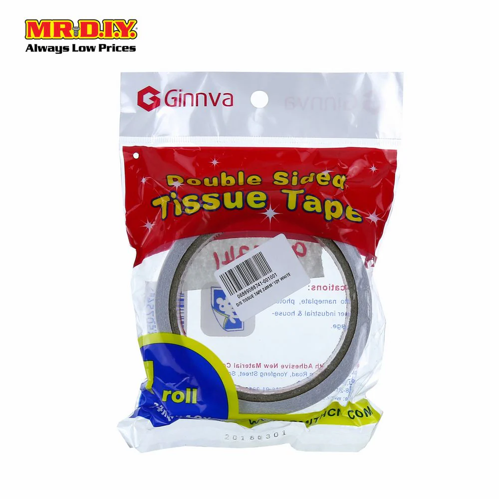 GINNVA Double Sided Tape (White) (2.4cm x 9m) - Image 2