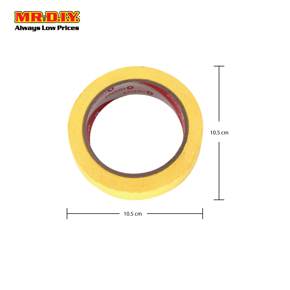 GINNVA Masking Tape Yellow (2.4cm x 30m) - Image 3