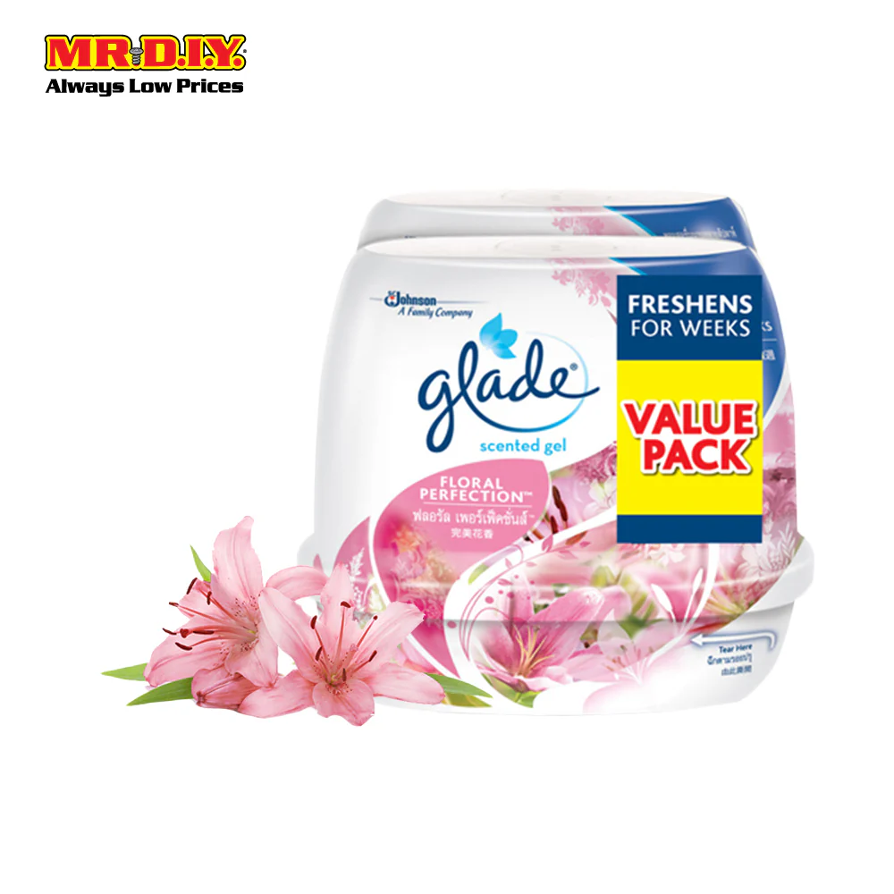 GLADE Air Refreshing Floral Perfection Scented Gel (2pcs x 180g) - Image 2