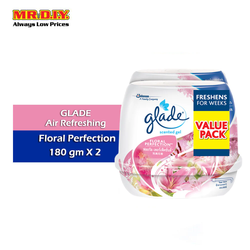 GLADE Air Refreshing Floral Perfection Scented Gel (2pcs x 180g) - Image 3