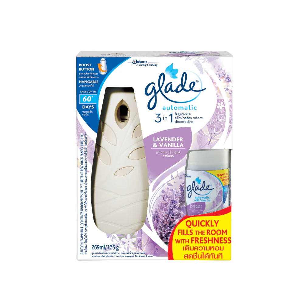 GLADE Automatic 3 in 1 Spray Lavender & Vanilla Starter Kit 175g - Image 2