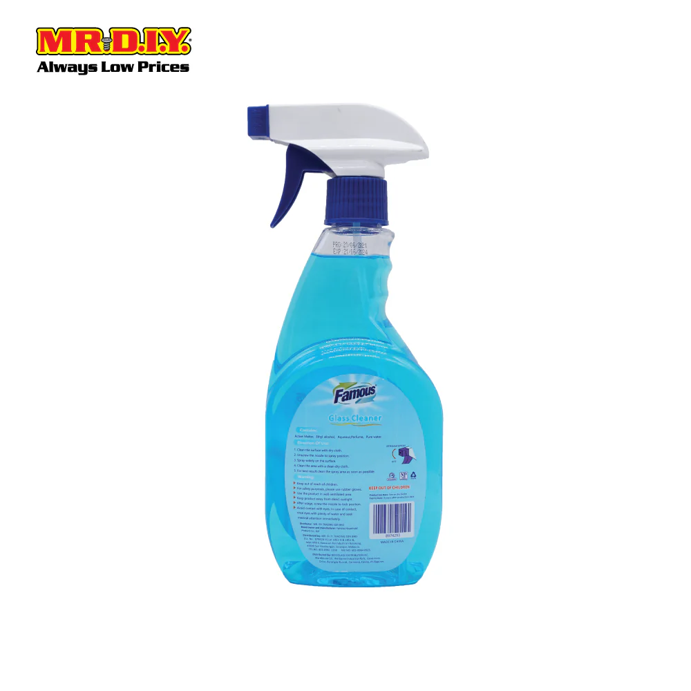 FAMOUS Glass Surface Cleaner Spray (500ml) - Image 3