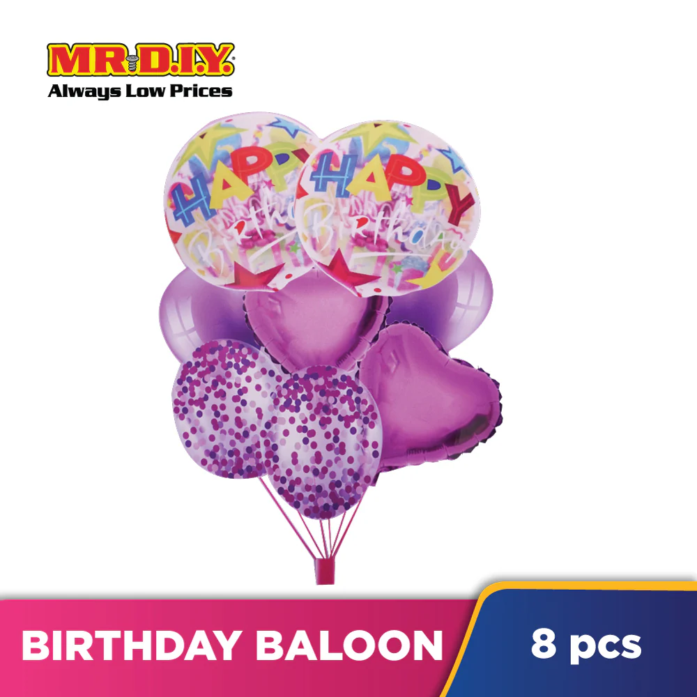 Happy Birthday Foil Ballon (8 pieces) - Image 2