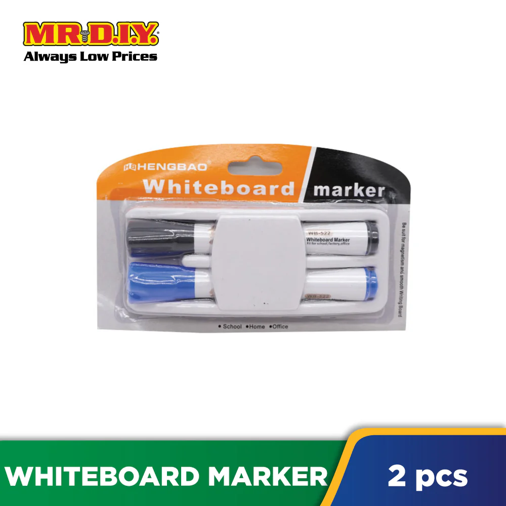 HENGBAO 2 PCS Whiteboard Marker -Blue And Black WB522 - Image 2