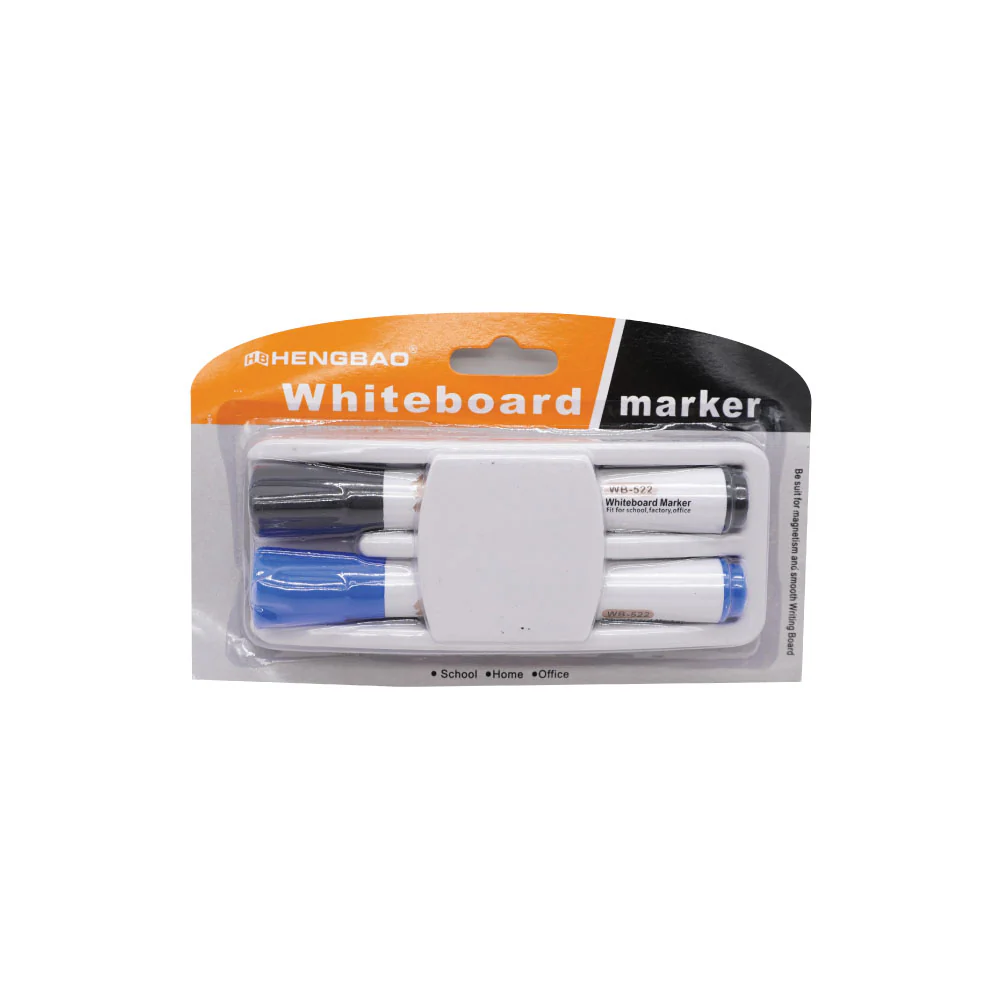 HENGBAO 2 PCS Whiteboard Marker -Blue And Black WB522 - Image 5