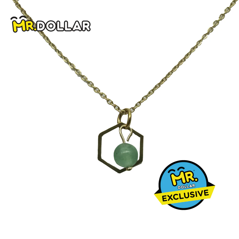 HIAS JEWELLERY Gold Necklace with Coloured Stones (Green/White/Red) - Image 7