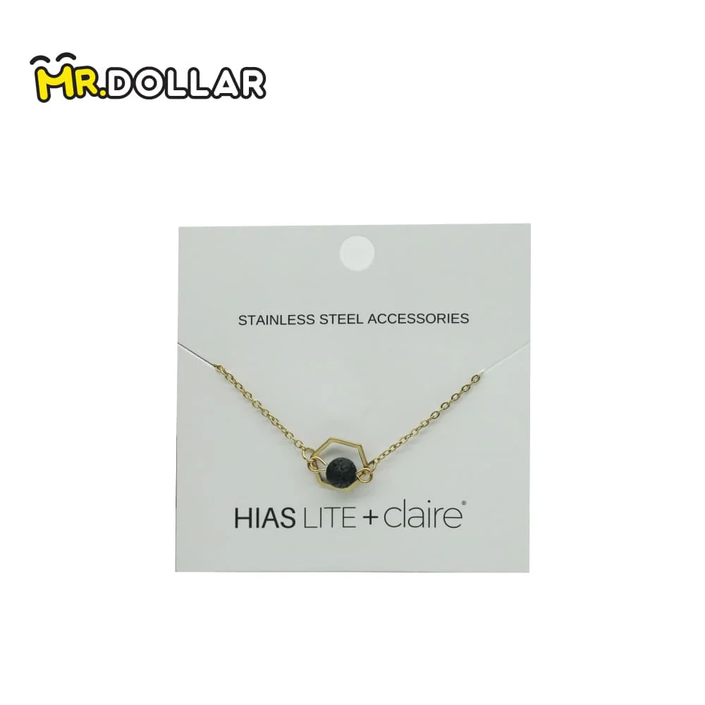 HIAS JEWELLERY Gold Bracelet with Black Lava Natural Diffuser Stone - Image 4