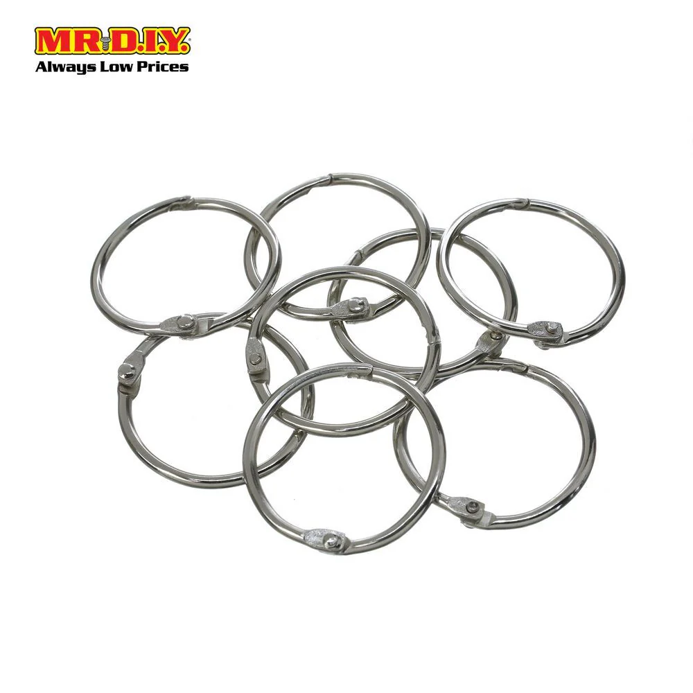 HONGYUE Metal File Book Card Snap Closure Binder Rings 32mm (8pcs) - Image 2