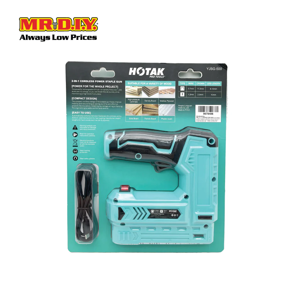 HOTAK Cordless Rechargeable USB Staple Gun 2 in 1 YJSG-500  (2000mAh) - Image 2