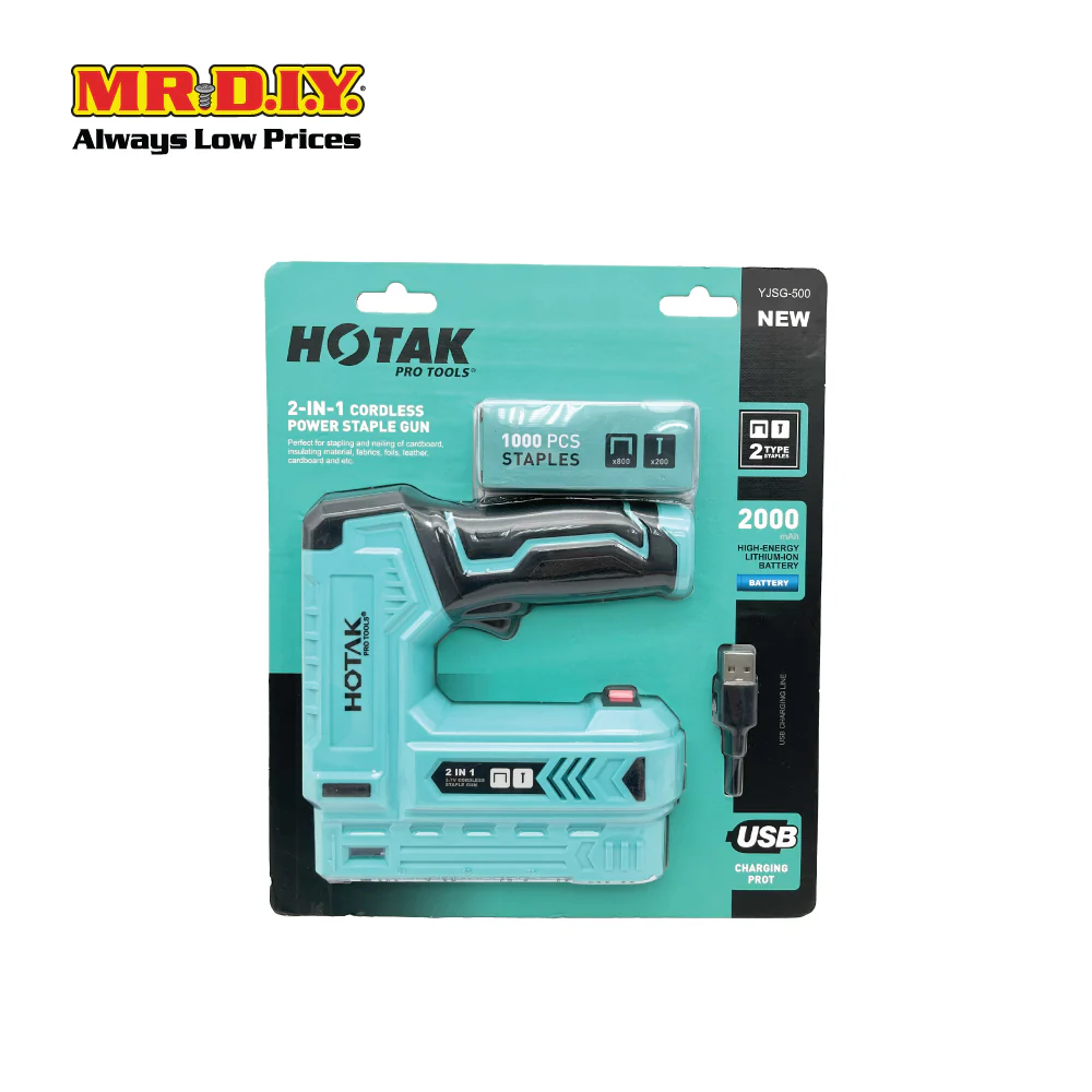 HOTAK Cordless Rechargeable USB Staple Gun 2 in 1 YJSG-500  (2000mAh) - Image 3