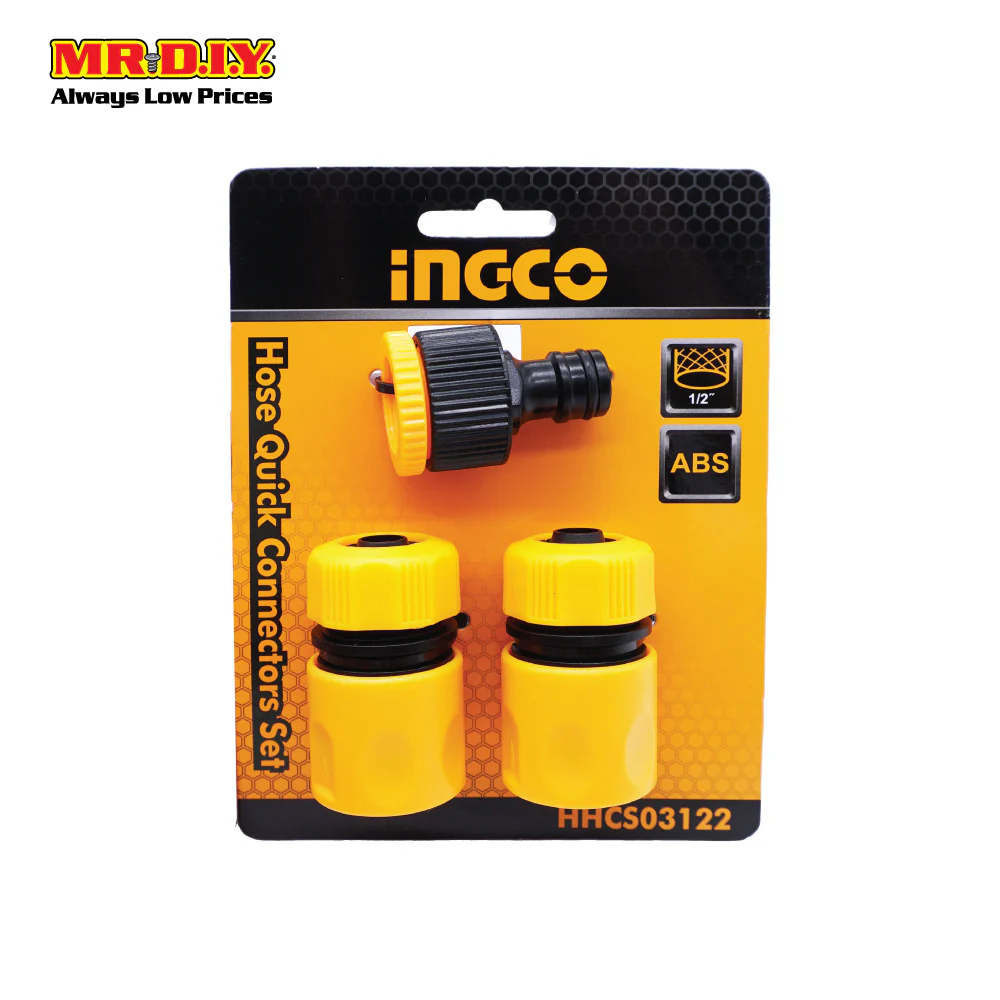 INGCO 1/2" Hose Quick Connection Set (3pcs) - Image 3