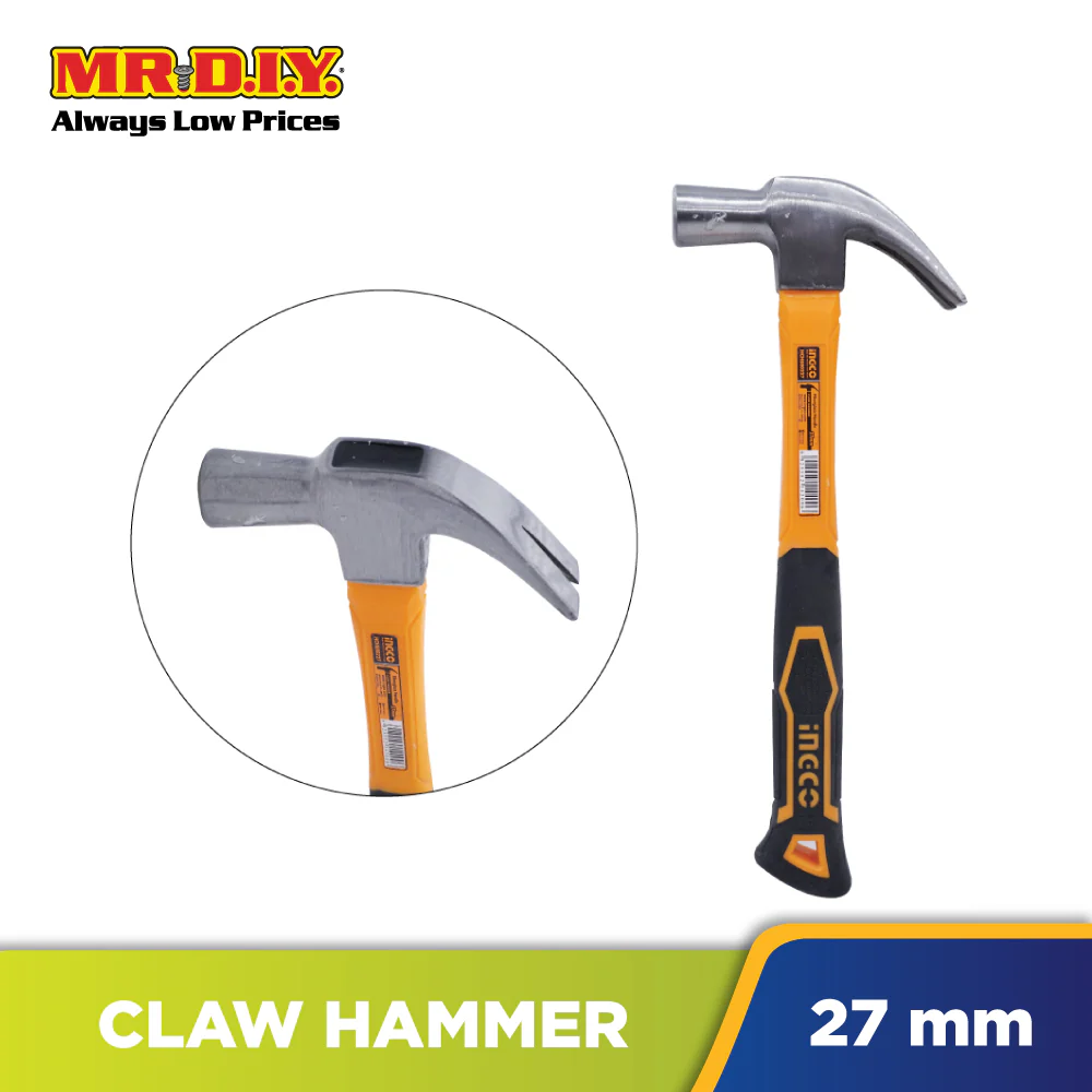 INGCO Claw Hammer With Fibreglass Handle 27mm HCH880227 - Image 2