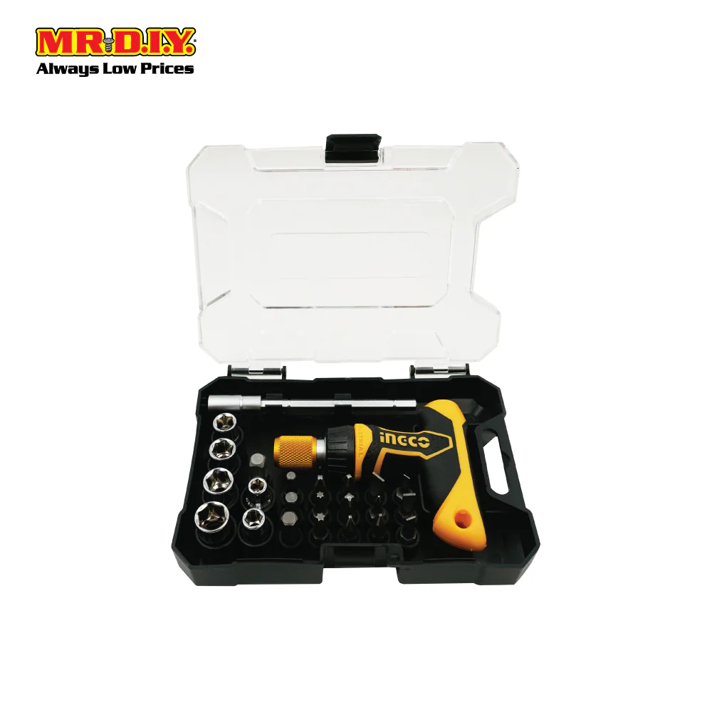 INGCO T-handle Ratchet Wrench Screwdriver Set (24pcs) - Image 2