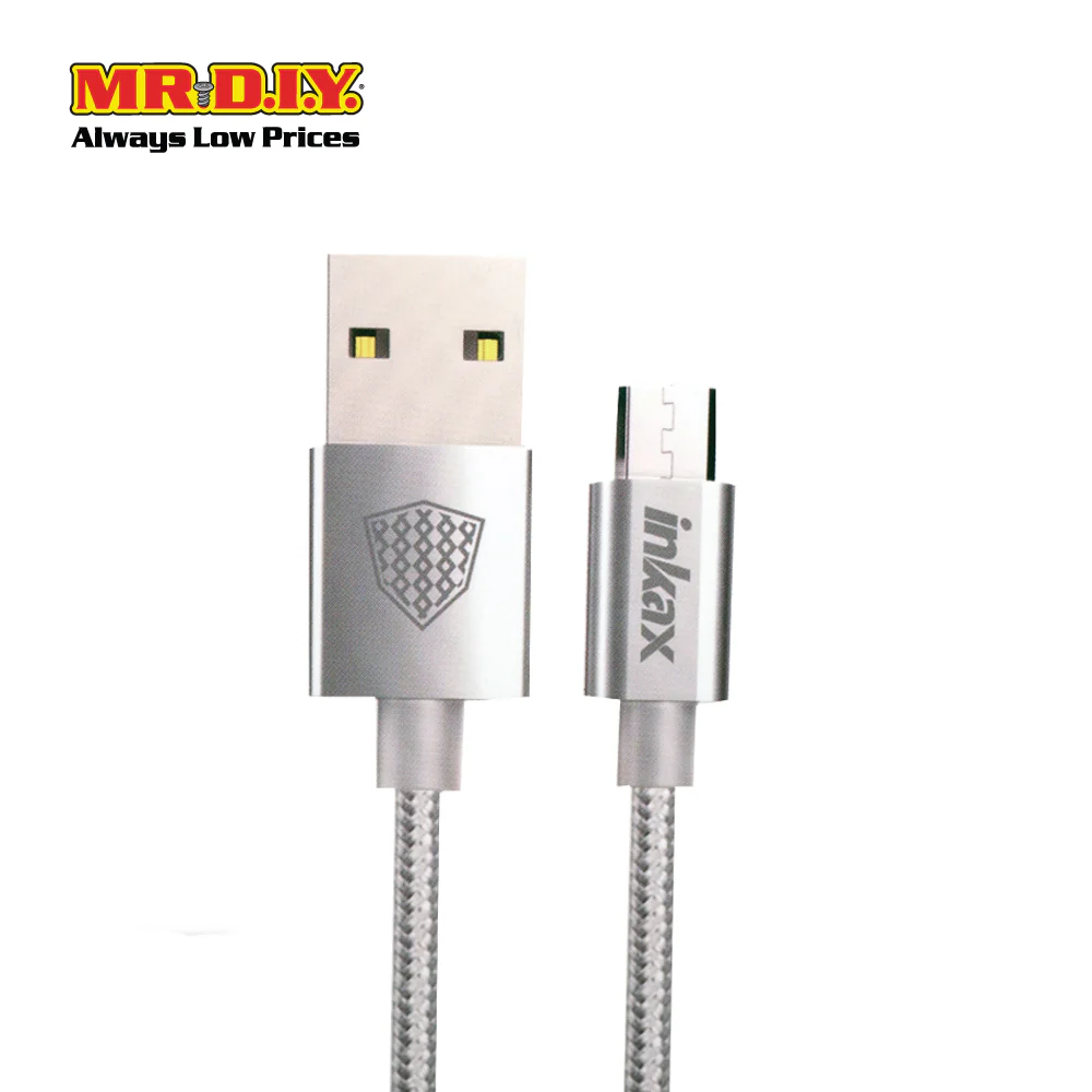 INKAX 2.1A USB Cable Alloy Braided Wire (1000mm) - Image 3
