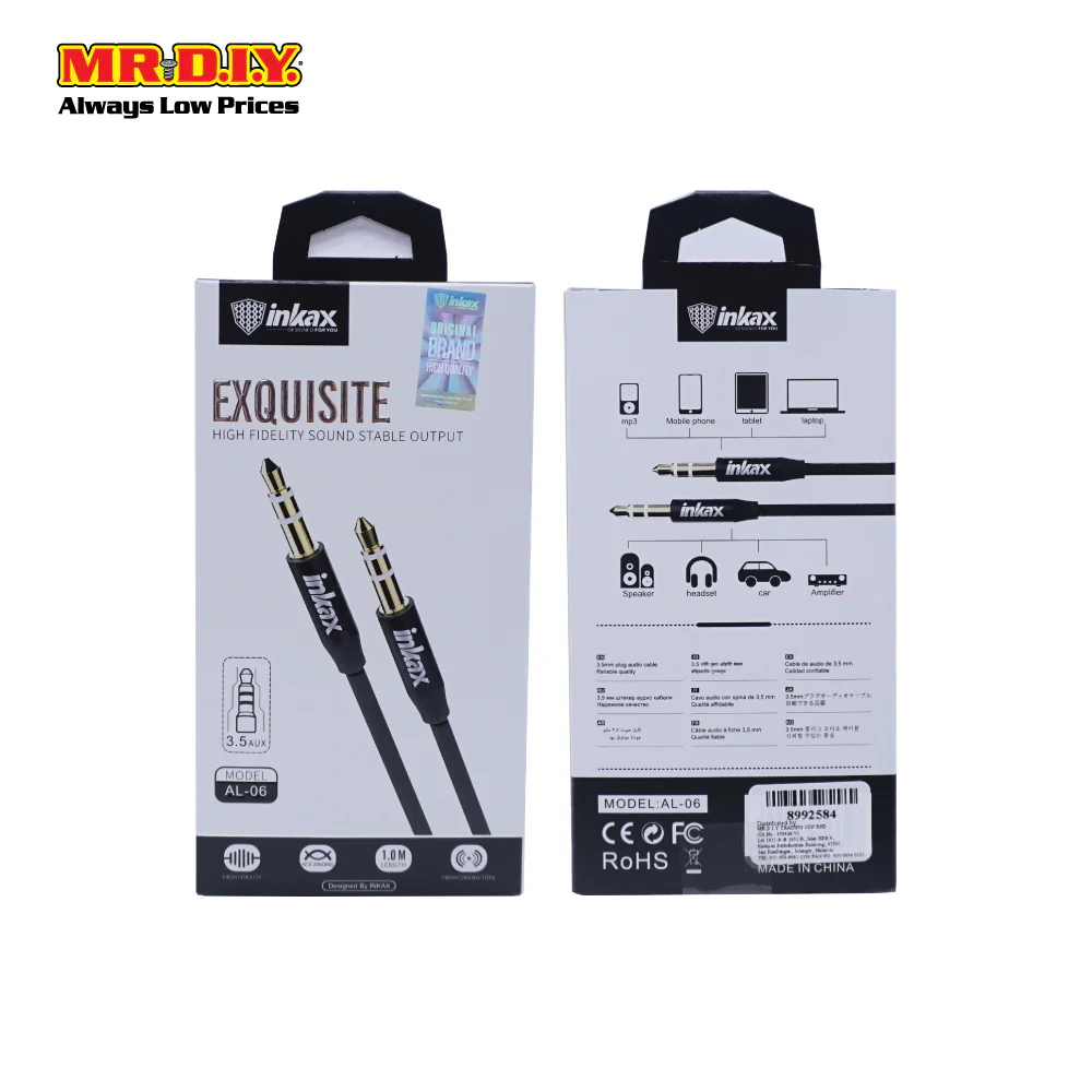 INKAX High Fidelity and Stable Output AUX Cable AL-06 - Image 5