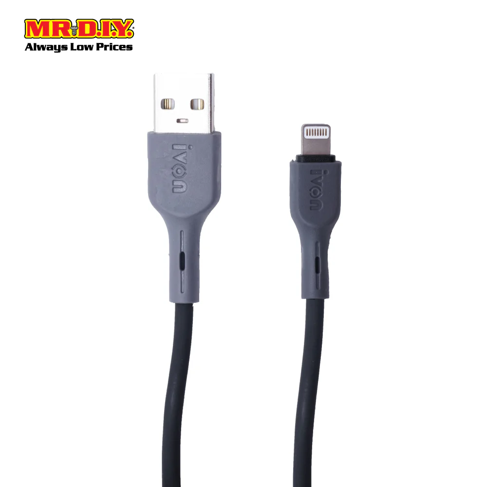 IVON Anti-Knotted iOS USB Fast Charging Data Cable 2.4A (1000mm) - Image 2
