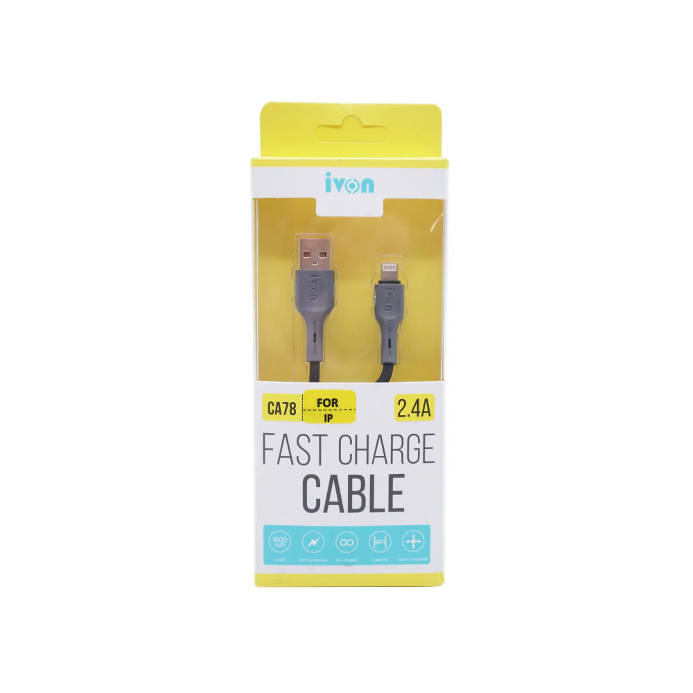 IVON Anti-Knotted iOS USB Fast Charging Data Cable 2.4A (1000mm) - Image 5
