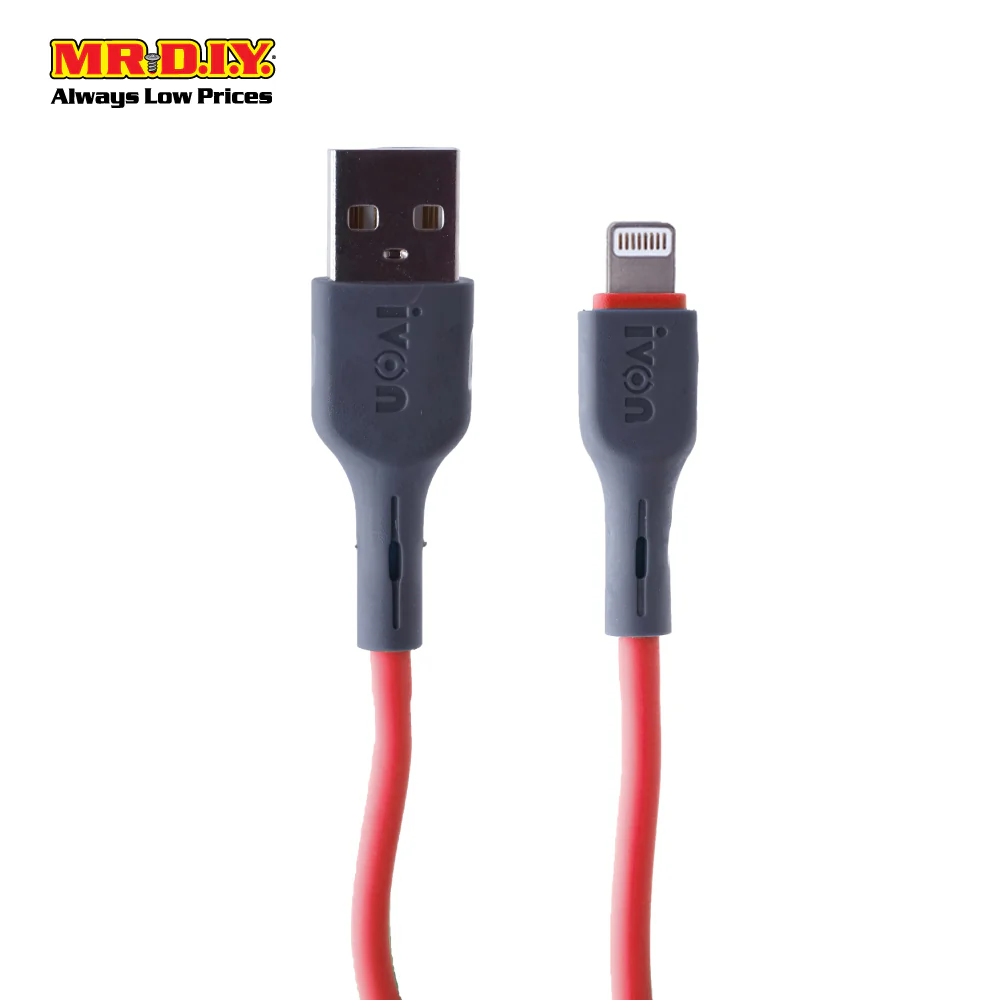 IVON Anti-Knotted iOS USB Fast Charging Data Cable 2.4A (1000mm) - Image 7