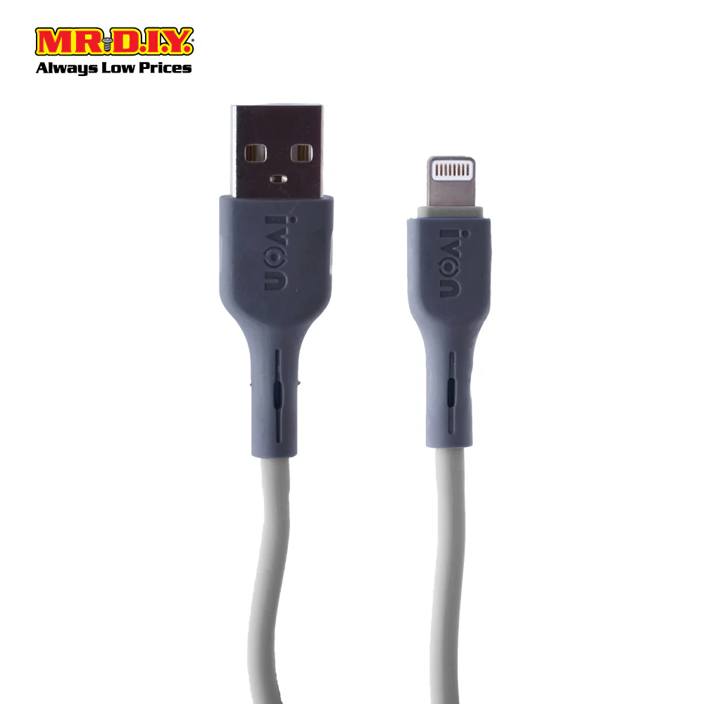 IVON Anti-Knotted iOS USB Fast Charging Data Cable 2.4A (1000mm) - Image 8