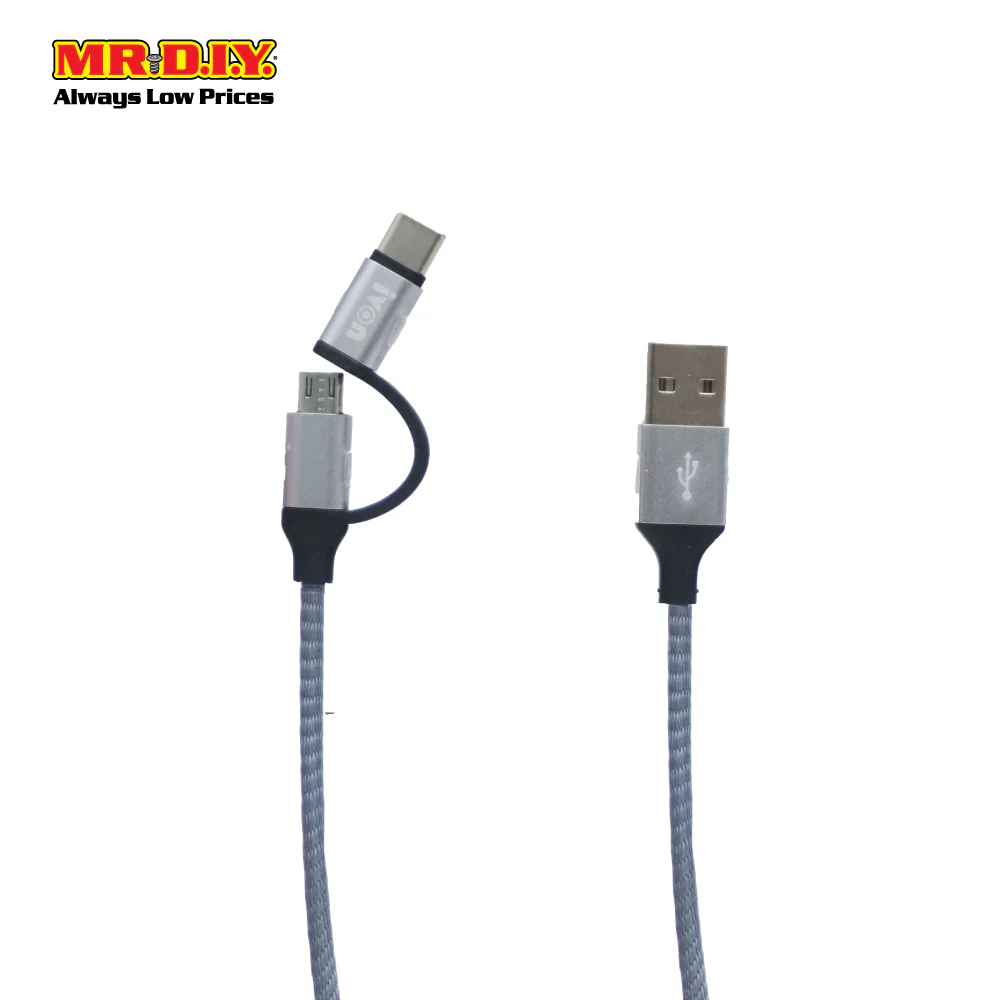 IVON Micro USB + Type C Connector Cable (1000mm) - Image 3