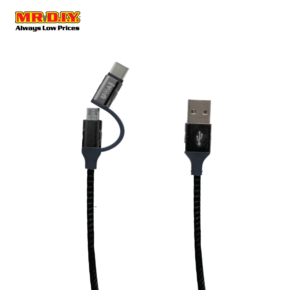 IVON Micro USB + Type C Connector Cable (1000mm) - Image 4