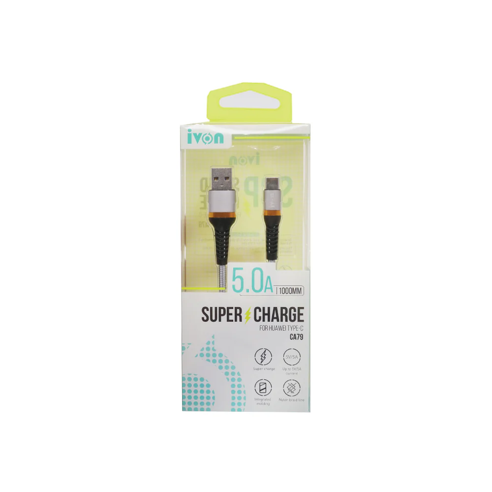 IVON Type-C USB 5.0A Super Fast Charge Data Cable CA79 (1m) - Image 4