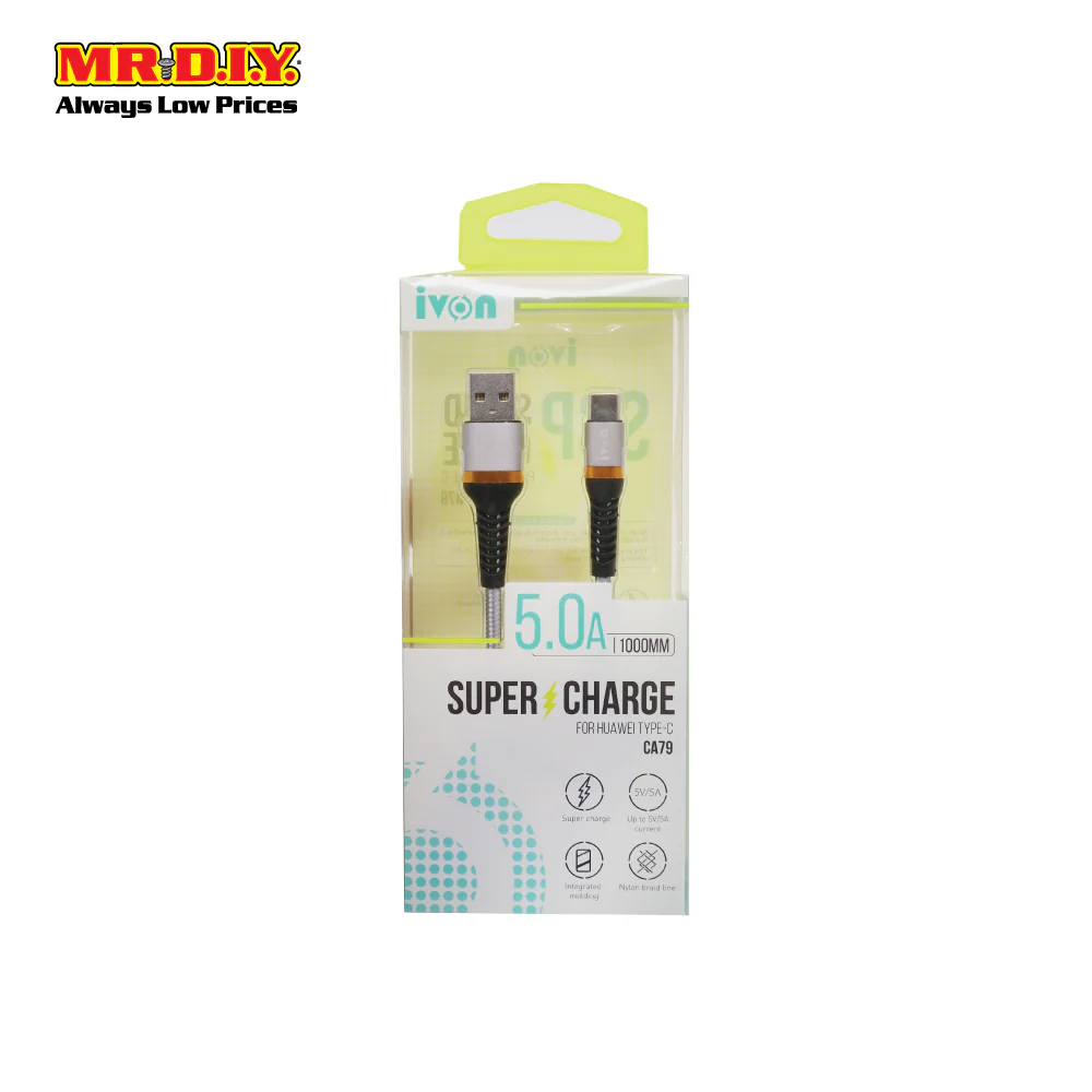 IVON Type-C USB 5.0A Super Fast Charge Data Cable CA79 (1m) - Image 5