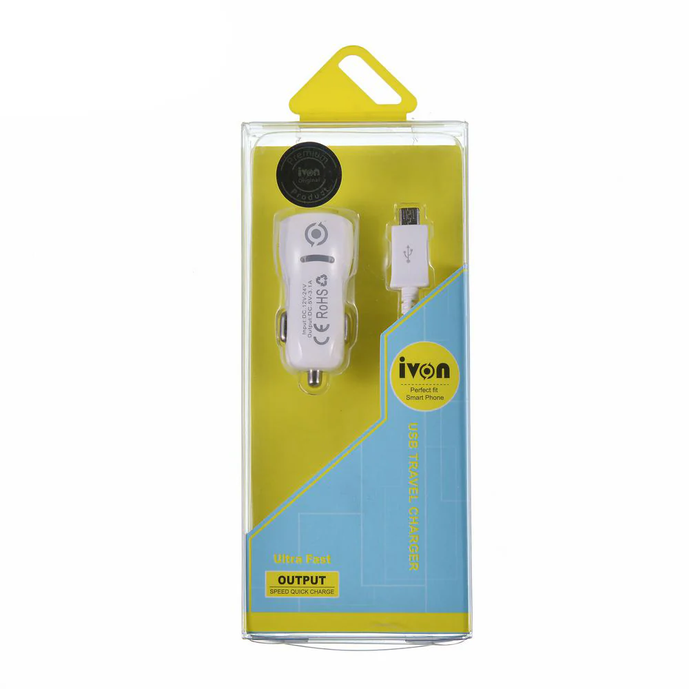 IVON USB Car Charge Socket With Micro USB Android Cable - Image 5