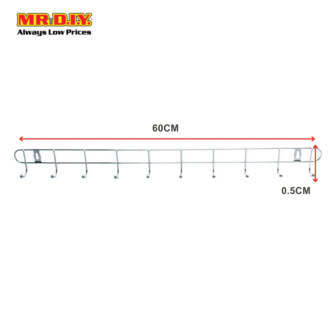 (MR.DIY) Clothes Towel Metal Door Hooks Organizer Hanger Wall-Mounted (60 x 0.5cm) - Image 5