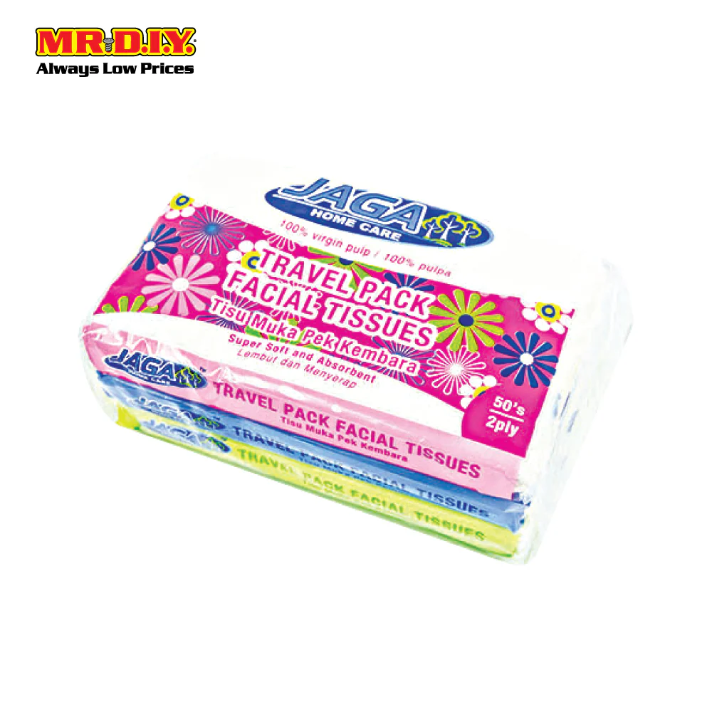 (MR. DIY) JAGA Travel Facial Tissues  Tisu Muka (3 x 50's) - Image 3