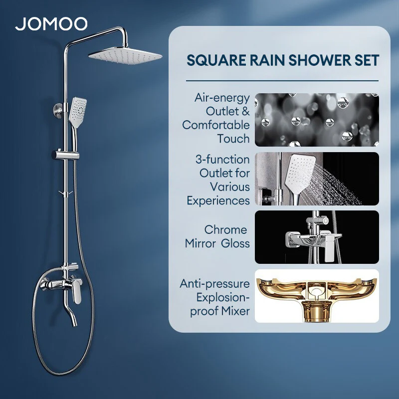 JOMOO Air-Boost Pressure Rain Shower Set 36453-592/1B-1 - Image 2
