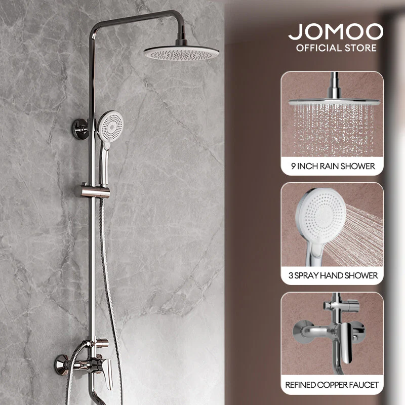 JOMOO Bathroom Rain Pressure Boost Shower Set 36510-122/1B-1 - Image 2