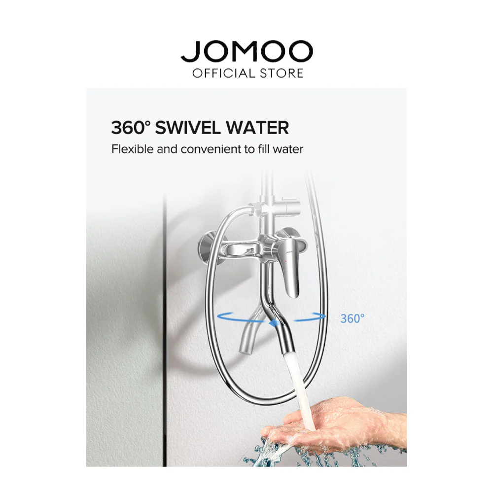 JOMOO Bathroom Rain Pressure Boost Shower Set 36510-122/1B-1 - Image 5