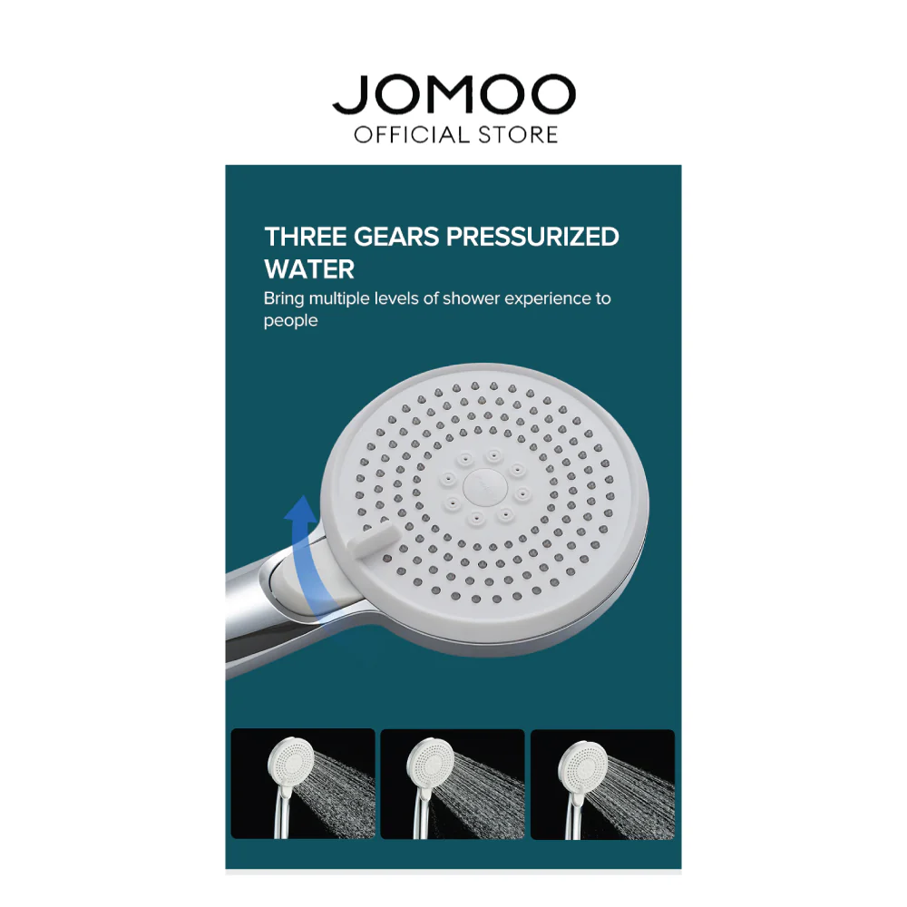 JOMOO Bathroom Rain Pressure Boost Shower Set 36510-122/1B-1 - Image 9