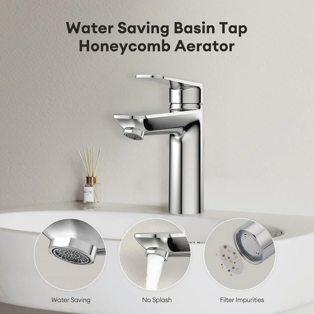 JOMOO Cold and Hot Basin Faucet H2 Health Structure Mirror-like Gloss Texture Corrosion Resistance Water Tap - Image 4