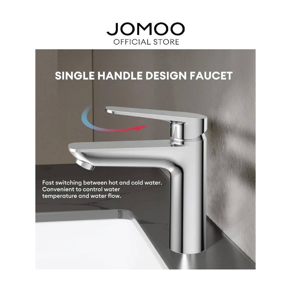 JOMOO Cold and Hot Basin Faucet H2 Health Structure Mirror-like Gloss Texture Corrosion Resistance Water Tap - Image 7